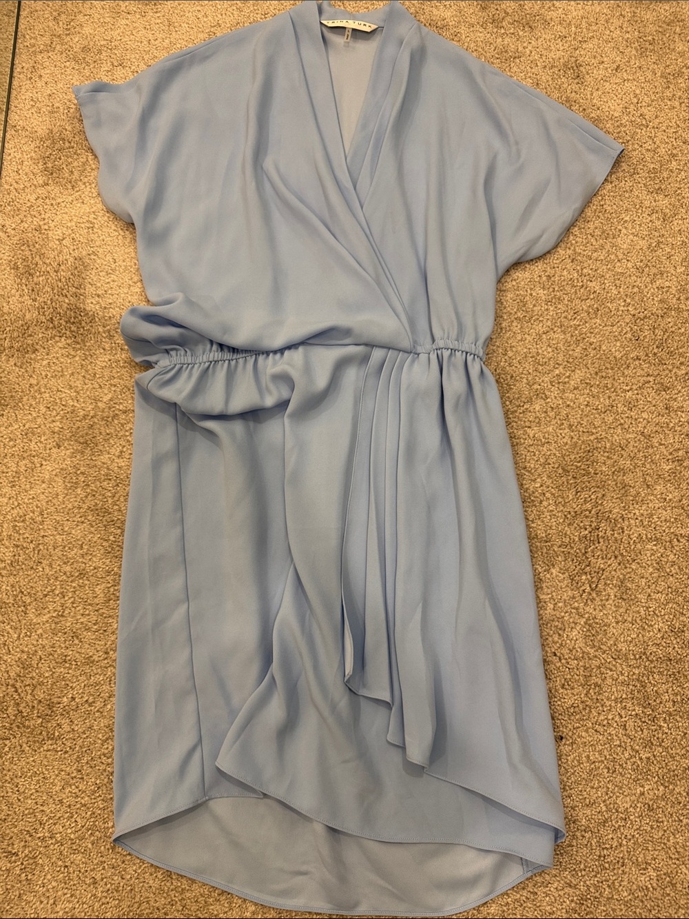 Trina Turk Light Blue High-Low Wrap Dress
